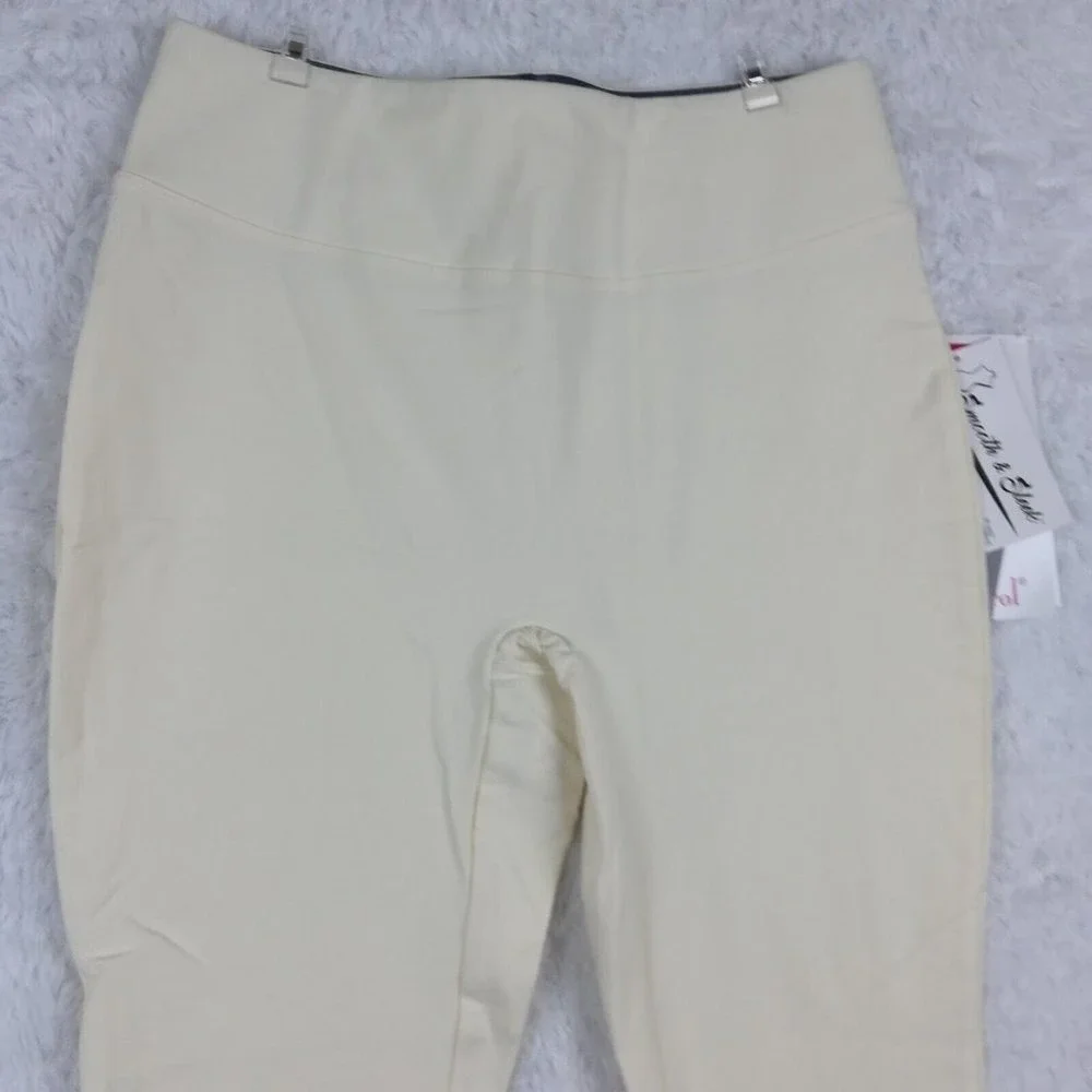 Women With Control Womens Pants Leggings Ivory Tummy Control Petite SP New